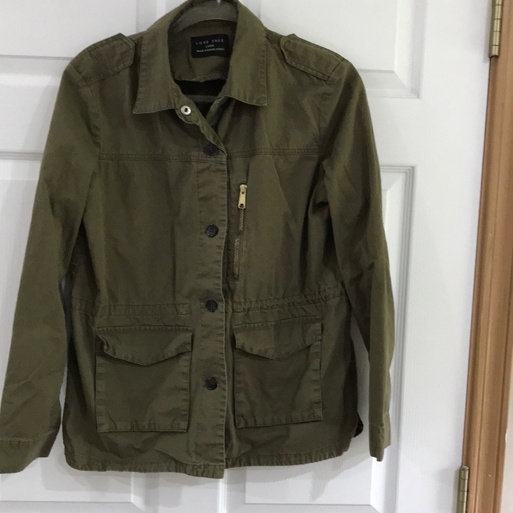 Love tree olive green Utility jacket large
